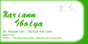 mariann ibolya business card